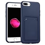 CoolGadget Schutz Hülle aus TPU für iPhone 8 Plus, Rückschale Handyhülle [Kartenfach aus Microfaser] Ultra Slim Case, iPhone 7 Plus Handy Cover B