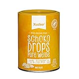 Xucker Schoko Drops weiße Schokolade - Xucker Schokolade mit Xylit Zuckerersatz I Weiße Xucker Chocolate Drops I Zuckerreduzierte Süßigkeiten zum Backen (200g / min. 35% Kakaoanteil)