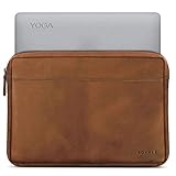 ROYALZ Tasche für Lenovo Yoga 920 Ledertasche (auch für Yoga 910, Yoga 900s und Yoga 900 geeignet) Lederhülle Hülle Schutztasche Schutzhülle Cover Sleeve Vintage Leder, Farbe:Hellbraun M