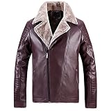 Kunstlederjacke Herren Winter PU Winterjacke Fleecejacke Arbeitsjacke Schwarz Teddy-Fleece Stehkragen Biker Jacken Übergangsjacke Kunstleder Lederjacke Softshelljacke Bikerjacke Mit Reiß