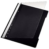 Leitz Schnellhefter halbstarres PVC transparenter Vorderdeckel 20 mm Beschriftungsfeld A4 25 Stück schw