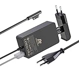 Surface Pro 4 Surface Laptop Netzteil Ladegerät, 44W 15V 2.58A Adapter for Microsoft Surface Pro Surface Laptop Surface Pro 3 & Pro 4 Surface Book mit 6ft Netzkabel inkl. eine Trag