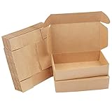 Kurtzy Karton Geschenkboxen Braun (20 Stk) – Schachteln 19 x 11 x 4,5cm Pappschachteln mit Deckel – Kraftpapier Geschenk Box zum Selber Aufbauen für Geschenke, Hochzeit, Party, W
