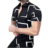 Herren Hemden Baumwolle mit kurzen Ärmeln Knopfverschluss Stehkragen Freizeithemd Männer Sommer Slim Fit Casual Leicht Shirts Basic Business Top