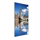 Tulup Glas-Bild Wandbild aus Glas - Wandkunst - Wandbild hinter gehärtetem Sicherheitsglas - Dekorative Wand für Küche & Wohnzimmer 50 x125 - Sehenswürdigkeiten & Architektur - Big Ben London - B