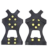 Ice Klampen Greifer Traction Schuhe Stiefel Gummi Schnee Spikes Steigeisen Mit 10 Stahlnieten Klampen Für Wandern Angeln Walking Klettern (en)