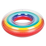 Gcxzb Schwimmreifen Schwimmring Aufblasbarer Pool Schwimmen Kreis Regenbogen Float Pool Schwimmen Ring für Erwachsene Kinder Frauen Runde Floating Ring Bett Sommer Pool Party Spielzeug