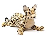 Uni-Toys - Savannah-Katze, liegend - 60 cm (Länge) - Haustier - Plüschtier, Kuscheltier HT-30137 Hellbraun, Schw