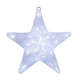 Deuba LED Acryl Figur Leuchtstern 30x5x30cm Weihnachtsdeko Stern beleuchtet Weihnachten Deko Outdoor W