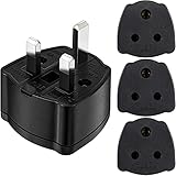 Indien auf UK Konverter Netzstecker Reiseadapter Touristen-Adapter 5 Ampere Sicherung Konvertiert Stecker Pin schwarz (2)