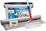 prinzcolor Premium Silikon Fassadenfarbe Aussenfarbe Fassadenweiß Anstreichset Weiß 5