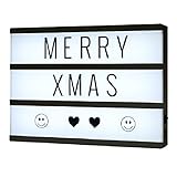 SALCAR LED Leuchtkasten Set, A4 LED Light box mit Batterie und USB Anschluss LED Dekorleuchte, 6500K, mit 90 schwarzen Buchstaben und Zahlen - Tageslichtweiß
