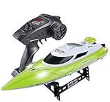 Darenbp Ferngesteuertes Schnellboot mit 180 Grad Auto Flip Recovery 2,4 GHz 200 M Funksteuerung Rudern Wiederaufladbare elektrische Spielzeugyacht für Kinder und Erwachsene 35 km/