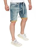 Yazubi Stylische Jeans Shorts Jogging Herren Stretch Kurze Hosen Männer Jean Men Jungen Bekleidung Taschen Henry, Grün (Balsam Green 185606), W32