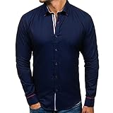 QWERD Herren Hemden Herren-Hemd Slim-Fit Herrenhemden Langarm-Hemden Männer Freizeit-Hemd Business Herren Hemd formelle Freizeithemd Businesshemden Langarm Baumwolle Klassisch Regular Fit H