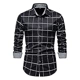 Hemd Herren Herbst Winter Britischer Stil Business Casual Spleißen Kariert Herren Shirt Urban Jugend Kein Bügeln Revers Strickjacke Männer Langarm F