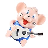 TOYANDONA Elektrische Maus Figur Puppe mit Gitarre Auto Wackelfigur Lustige Dekofigur Wohnzimmer Tischdeko für Baby Kinder Neujahr Geschenke Auto Armaturenbrett Deko Objekt (Zufällige Farbe)