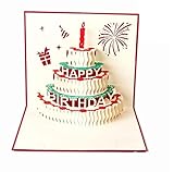 Grußkarten Geburtstag, Deesospro® Geburtstagskarte Geschenk für Ihre Verwandten, Freunde und Liebhaber Special, 3D Pop-up-Grußkarte mit schönen Papier-Cut, Umschlag enthalten (Happy Birthday)