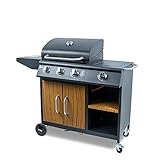 ACTIVA Gasgrill Rodos Grill Grillwagen Gasgrillwagen 3 Brenner + 1 Seitenbrenner Verchromter R