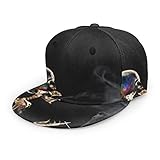 ZORIN Schirmmütze mit flacher Krempe, verstellbar, 3D-Hut, cooler Totenkopf, Raucher, Zigarre, Snapback, Schw