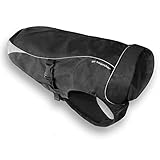 Kurgo North Country wasserdichter Hundemantel, Mit Fleece-Futter, LED-Licht für Nachtsichtbarkeit, Größe L, Schw