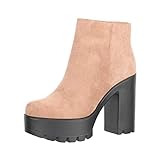 Elara Damen Stiefeletten Chelsea Boots Chunkyrayan HQ115 Camel-40