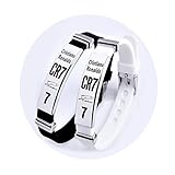 Lorh's store Fußball Cristiano Ronaldo inspirierende Signatur verstellbare Armbänder CR7 Sport Silikon Armband 2 Stück