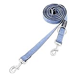 KURI PAI® Hundeleine, Mehrfach Verstellbar, 3m Leine (1.5m - 2.8m) Doppelleine, Für Zwei Hunde, Umweltfreundlich Aus Bambus (L, Hellblau)