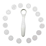 QDS Elektrischer Löffel Kaffee Kuchen Dekorationswerkzeuge 16 Verschiedene Bilder Dekorschablonen für Cappuccino Magic Spice SpoonWeiß weiß
