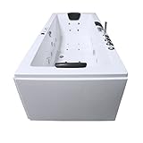 Whirlpool Badewanne Rechteck - Rügen Premium 2 Personen Whirlwanne Indoor NEU (200x90x62 cm)