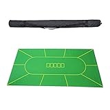 Tragbare Pokertischplatte 180 * 90cm Gummi Texas Hold'em Black Jack Baccarat Casino Tischdecke Brettspiel Pokertischmatte 10 Spieler Rotary S