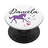 Daniela Name Vorname Einhorn Sterne Violett Rosa PopSockets mit austauschbarem PopGrip