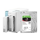 QNAP 2 Bay Home NAS mit 4 TB Speicherkapazität, vorkonfiguriertes RAID 1 Seagate IronWolf Drives Bundle mit Zwei 1 GbE Ports (TS-231K-24R-US)