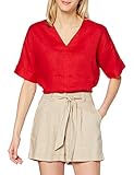 find. Damen Lang geschnittenes T-Shirt mit V-Ausschnitt, Rot, 46, Label: 3XL