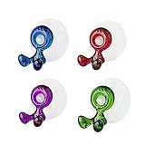 Zahnbürstenhalter mit Saugnapf für Zahnbürstenhalte Handtuchhaken Wandhaken mit Saugnapf Wiederverwendbare ，Bohrerfreier Steckhaken, Saughaken Extra Stark für Küche Badezimmer Zuhause 4PCS（4 Farbe）
