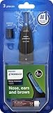 Philips Norelco Nose trimmer 1500, NT1500/49, with 3 pieces for nose, ears and eyebrow