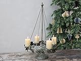 Chic Antique Adventskranz Kerzenständer auf Fuß für Stumpenkerzen Kerzenkranz Adventskranzständer H56