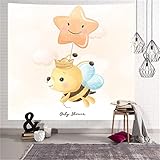 YYRAIN Einfache Polyester Niedlichen Tier Wandbehang Modernes Zuhause Wohnzimmer Schlafzimmer Wandkunst Dekoration Tapisserie Bar Bankett Korridor Hintergrund Tuch 150x230