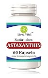 Astaxanthin Kapseln 4mg - Stärker als Coenzym Q10 und OPC - 100% Natürliche Antioxidantien aus Mikroalge Haematococcus Pluvialis - Starke Antioxidative Wirkung Ohne Zusätze - 60 Softgelkap