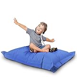 LAZY BAG Original Indoor & Outdoor Sitzsack XL 250 Liter Riesensitzsack Junior-Sitzkissen Sessel für Kinder & Erwachsene 160x120 (Blau)