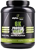 PROTEINPULVER Neutral VEGAN - 6K Protein 1 Kg - 82,9% Eiweiß-Shake ohne Süßstoff - zuckerfrei / fettfrei / laktosefrei - natürlich auch zum Kochen und Backen - 1000g Pulver mit Natural F