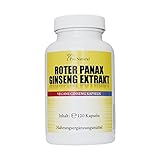 Roter Panax Ginseng Extrakt 1200 mg pro Verzehrmenge - Koreanischer Ginseng (120 vegane Kapseln)