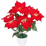VOSAREA Weihnachts Künstliche Blumen Weihnachtsstern Weihnachtsbaum Dekoration Gefälschte Blumen Kränze Dekor für zu Hause Hochzeitsfeier Blumensträuße Herzstück O