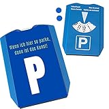 Parkscheibe mit Parkplatzsymbol, lustigem Spruch und 2 Einkaufswagenchips Eiskratzer Parkplatz parken Autofahrer Führerschein Einkaufswagen Eisbrecher Wasserstreifer Geschenk