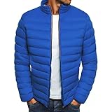 ZDDHOODY Winterjacke Herren Parka Daunen Jacke Parka Stehkragen Reißverschluss Winter Jacke Warmer Übergangsjacke Outdoorjacke Windjacke Windbreaker Freizeitjacke Leicht Puffer Jacke Softshelljack