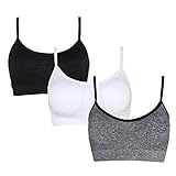 SHEKINI Damen Nahtlose Komfort Gepolsterter BH Bustier Push up Ohne Bügel Sports BH Yoga Stretch Yoga Bra Top 3er Pack