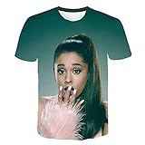 W&TT Herren Damen Jugend Kinder T-Shirt Ariana_Grande 3D Print Freizeit Rundhalsausschnitt Kurzarm T-Shirt Unisex,A,XXXL