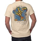 DelSol Men's Classic Crew Tee - Lost Atlas, Natural T-Shirt - Changes from Black to Vibrant Colors in The Sun - 100% Combed, Ring-Spun Cotton, Fine Jersey - Size XL
