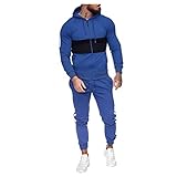 Zilosconcy Trainingsanzüge Herren Baumwolle Mit Kapuze Hausanzug Kleidung Jogginganzug Sportswear Baumwolle Langarm Pullover Sweatjacke + Hose Outfit 2-Teilig Running Gym Slim Fit Für M