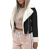 Militärjacke für Damen, Mäntel und Kunstlederjacken, für Damen, 2021, Winterjacke, niedlich, lässig, für Damen, Motorradjacke, Autojacke, Jacke, (#003) schwarz, 38